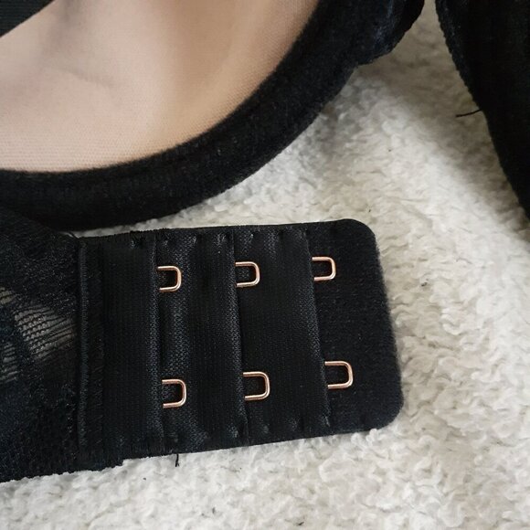 Skarlett Blue NWT Women's Size 36C Black Whimsical Floral Lace Underwire Bra - Picture 5 of 9